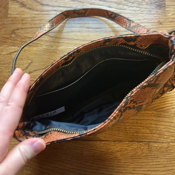 3/$20 - SHEIN Snakeskin Print Brown Mini Bag - Picture 4 of 6